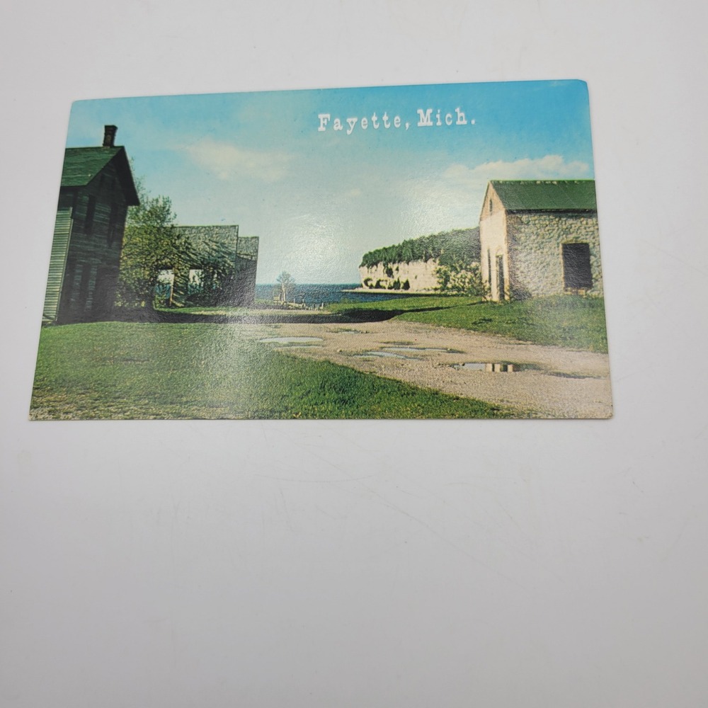 VTG Fayette Michigan Upper Peninsula Ghost Town Postcard 1959 Hiawatha Card Co
